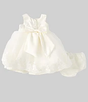 Chantilly Place Baby Girls 12-24 Months Lace Bow Back Dress