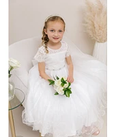 Chantilly Place Little Girls 2T-6X Illusion Lace/Mesh Ballgown