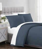 Charisma 310-Thread Count Cotton Classic Solid Duvet Cover Mini Set