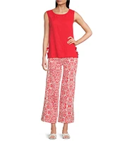 Charlie B. Abstract Print Cropped Flare Leg Pants