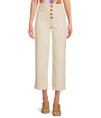 Charlie B. Mid Rise Cropped Straight-Leg Pants