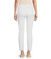 Charlie B. Mid Rise Frayed Hem Straight Leg Ankle Pants