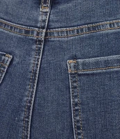 Charlie B. Stretch Denim Mid Rise Lace Flare Leg Jeans