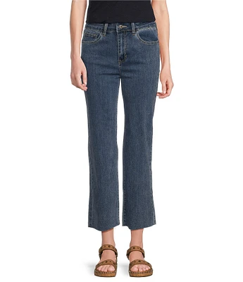 Charlie B. Stretch Denim Mid Rise Wide-Leg Jeans
