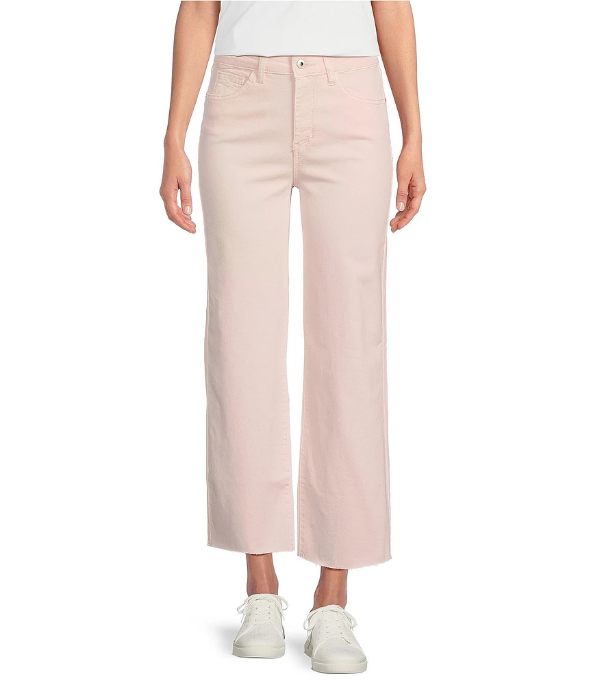Charlie B. Stretch Twill Mid Rise Wide Leg Cropped Pants