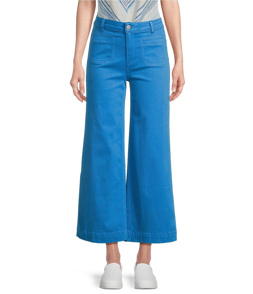 Charlie B. Twill Mid Rise Flat Front Flare Leg Pants