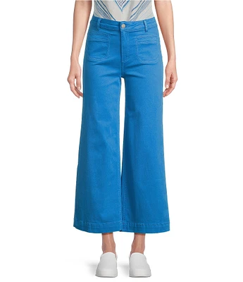 Charlie B. Twill Mid Rise Flat Front Flare Leg Pants