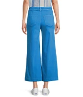 Charlie B. Twill Mid Rise Flat Front Flare Leg Pants