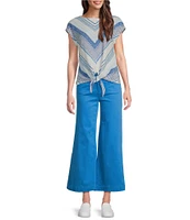 Charlie B. Twill Mid Rise Flat Front Flare Leg Pants