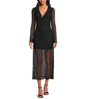 Chelsea & Violet Adalyn Lace Tie Front V-Neck Maxi Dress