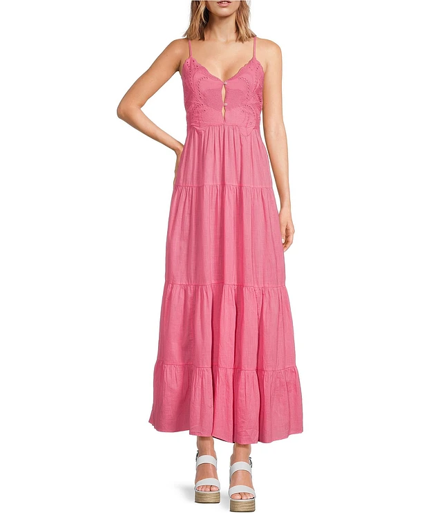 fitted lace wedding dress Alyssa Floral Tiered Maxi Dress