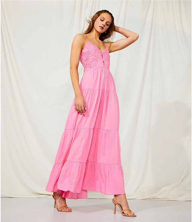 Chelsea & Violet Alyssa Sweetheart Neckline Sleeveless Cotton Slub Maxi  Dress | Liberty Center