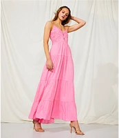 Chelsea & Violet Alyssa Sweetheart Neckline Sleeveless Cotton Slub Maxi Dress