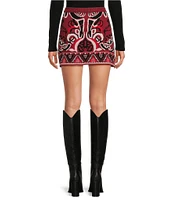 Chelsea & Violet Atlas Fair Isle Sweater Knit High Rise A-Line Mini Skirt