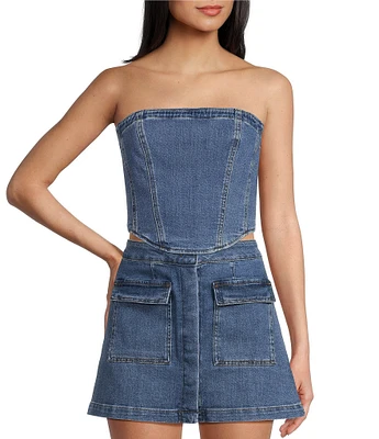 Chelsea & Violet Ava Denim Sleeveless Corset Top