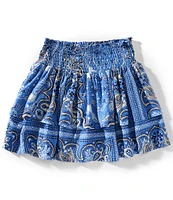 Chelsea & Violet Big Girls Bandana Print Ruched Mini Skirt