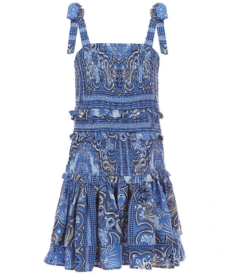 Chelsea & Violet Big Girls Bandana Print Sleeveless Drop Waist Dress