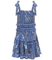 Chelsea & Violet Big Girls Bandana Print Sleeveless Drop Waist Dress