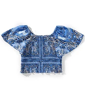 Chelsea & Violet Big Girls Bandana Print Square Neck Top