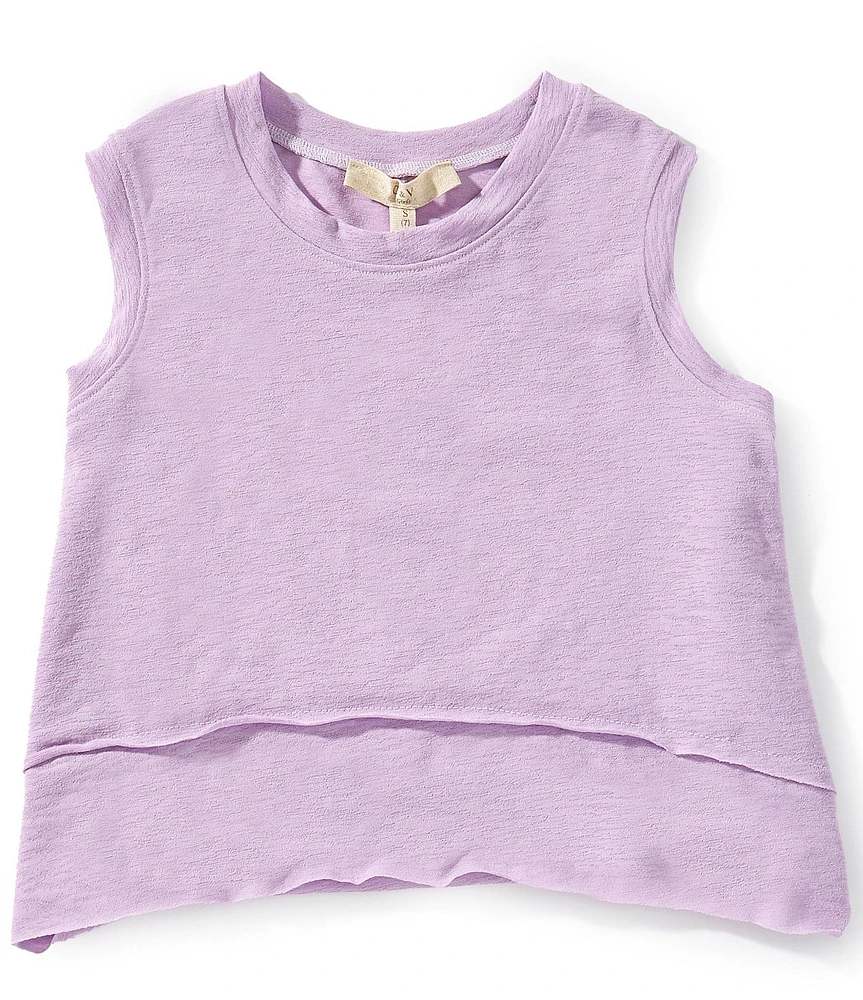 Chelsea & Violet Big Girls 7-16 Crew Neck Sleeveless Terry Knit Top