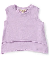 Chelsea & Violet Big Girls 7-16 Crew Neck Sleeveless Terry Knit Top