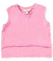 Chelsea & Violet Big Girls 7-16 Crew Neck Sleeveless Terry Knit Top