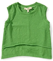 Chelsea & Violet Big Girls 7-16 Crew Neck Sleeveless Terry Knit Top