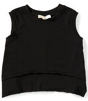Chelsea & Violet Big Girls 7-16 Crew Neck Sleeveless Terry Knit Top