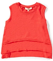 Chelsea & Violet Big Girls 7-16 Crew Neck Sleeveless Terry Knit Top