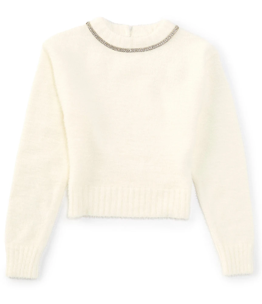 Chelsea & Violet Big Girls Eyelash Long Sleeve Sweater