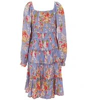 Chelsea & Violet Big Girls 7-16 Long Flare Sleeves Floral Cupcake Dress