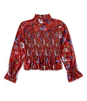 Chelsea & Violet Big Girls 7-16 Long Sleeve Print Smocked Top