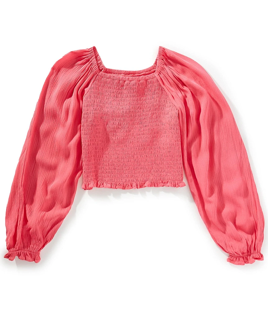 Chelsea & Violet Big Girls 7-16 Long Sleeve Smocked Top