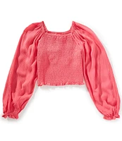 Chelsea & Violet Big Girls 7-16 Long Sleeve Smocked Top