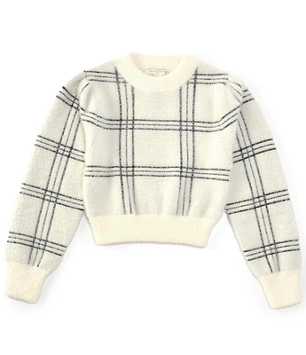 Chelsea & Violet Big Girls 7-16 Plaid Mock Neck Eyelash Sweater