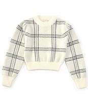 Chelsea & Violet Big Girls 7-16 Plaid Mock Neck Eyelash Sweater