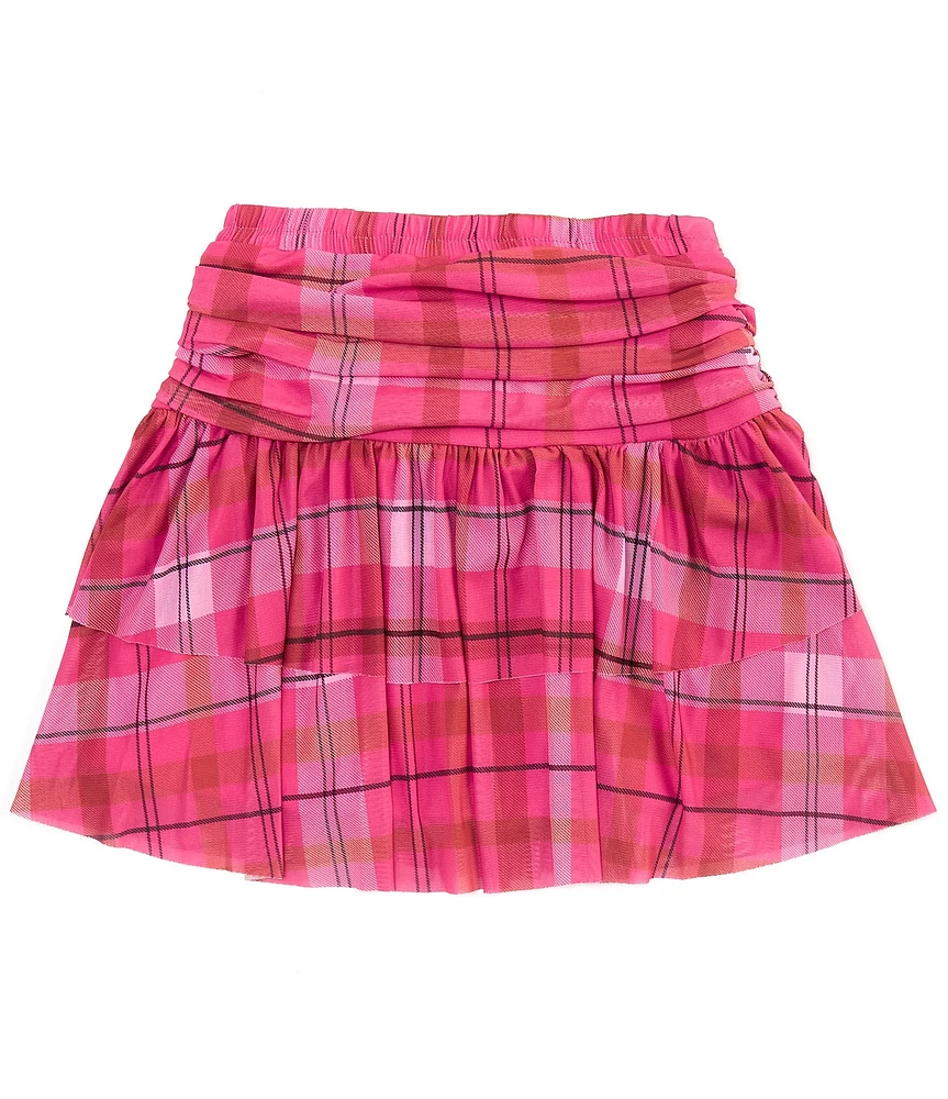 Chelsea & Violet Big Girls 7-16 Plaid Printed Tiered Mini Skirt