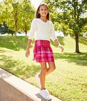 Chelsea & Violet Big Girls 7-16 Plaid Printed Tiered Mini Skirt