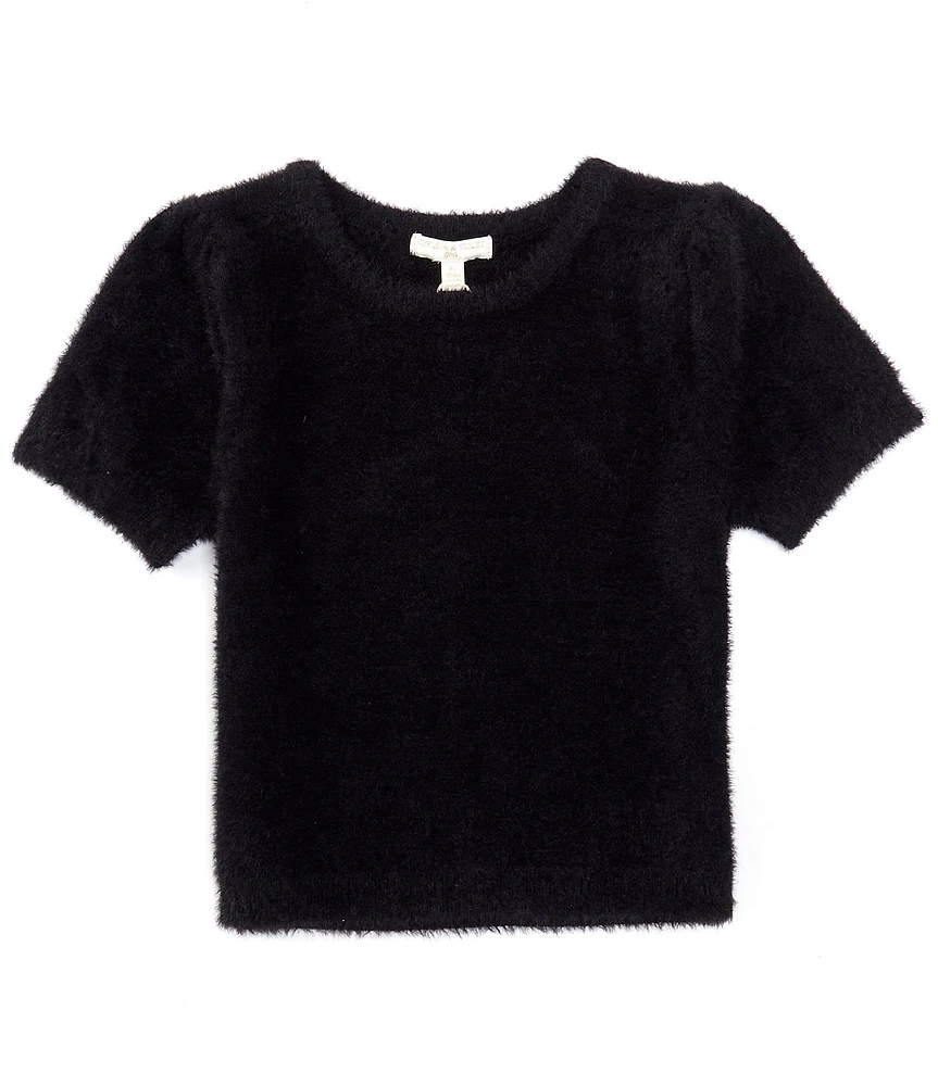 Chelsea & Violet Big Girls 7-16 Short Sleeve Eyelash Sweater