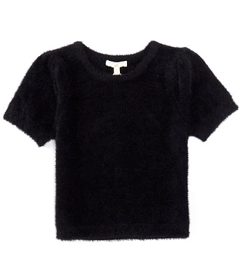 Chelsea & Violet Big Girls 7-16 Short Sleeve Eyelash Sweater