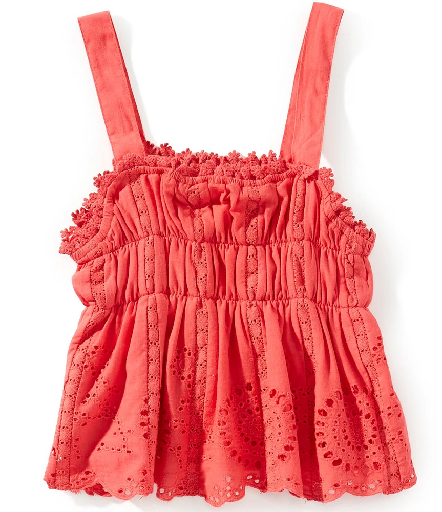 Chelsea & Violet Big Girls 7-16 Square Neck Eyelet Tank Top
