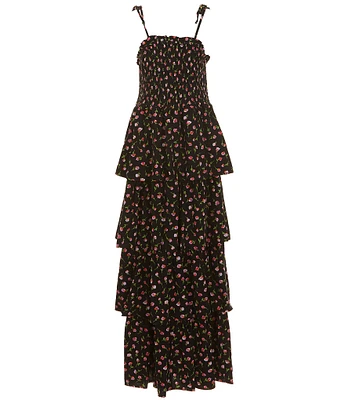 Chelsea & Violet Big Girls 7-16 Tiered Smocked Bodice Ditsy Floral Print Maxi Dress