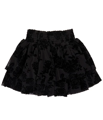 Chelsea & Violet Big Girls 7-16 Velvet Detail Tiered Mini Skirt