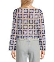 Chelsea & Violet Bonnie Square Neck Long Sleeve Crochet Lace Blouse