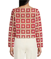 Chelsea & Violet Bonnie Square Neck Long Sleeve Crochet Lace Blouse