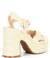 Chelsea & Violet Brianna Woven Jute Cross Band Platform Sandals