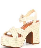 Chelsea & Violet Brianna Woven Jute Cross Band Platform Sandals