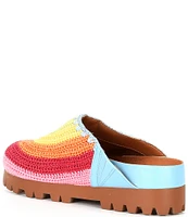 Chelsea & Violet Cleo Rainbow Embroidered Platform Clogs