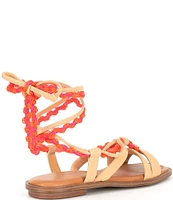 Chelsea & Violet Dahlia Leather Ankle Wrap Lace Up Strappy Sandals