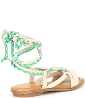 Chelsea & Violet Dahlia Leather Ankle Wrap Lace Up Strappy Sandals